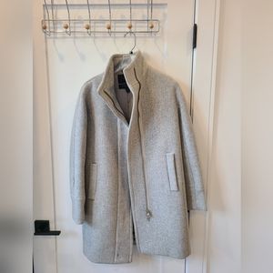 J. Crew, sz 00 cocoon coat in Italian stadium-cloth wool, Heather Dusk